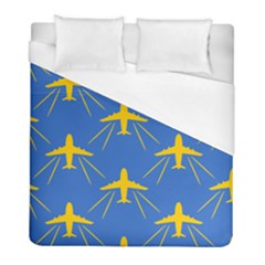 Aircraft Texture Blue Yellow Duvet Cover (full/ Double Size)