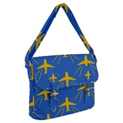 Aircraft Texture Blue Yellow Buckle Messenger Bag by HermanTelo
