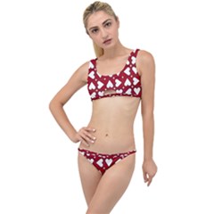 Graphic Heart Pattern Red White The Little Details Bikini Set