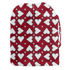 Graphic Heart Pattern Red White Drawstring Pouch (xxxl) by HermanTelo