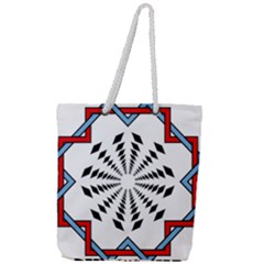 Star Illusion Mandala Full Print Rope Handle Tote (large) by HermanTelo