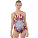 Sun Abstract Mandala Cut-Out Back One Piece Swimsuit View1