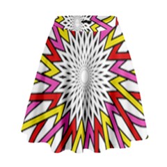 Sun Abstract Mandala High Waist Skirt