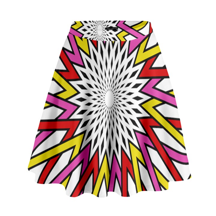 Sun Abstract Mandala High Waist Skirt