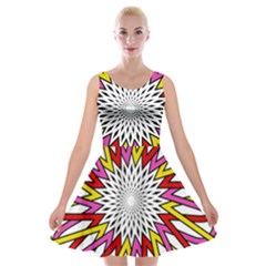 Sun Abstract Mandala Velvet Skater Dress by HermanTelo