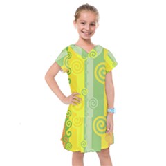 Ring Kringel Background Abstract Yellow Kids  Drop Waist Dress