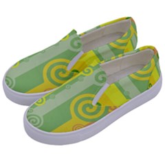 Ring Kringel Background Abstract Yellow Kids  Canvas Slip Ons by HermanTelo