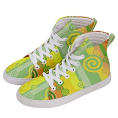 Ring Kringel Background Abstract Yellow Men s Hi-top Skate Sneakers