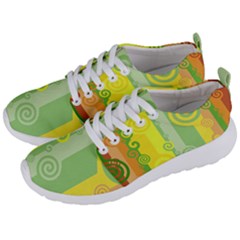 Ring Kringel Background Abstract Yellow Men s Lightweight Sports Shoes