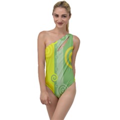 Ring Kringel Background Abstract Yellow To One Side Swimsuit