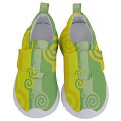 Ring Kringel Background Abstract Yellow Kids  Velcro No Lace Shoes
