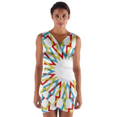 Wheel Complex Symbol Mandala Wrap Front Bodycon Dress