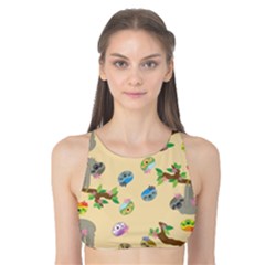Sloth Neutral Color Cute Cartoon Tank Bikini Top