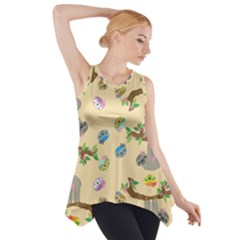 Sloth Neutral Color Cute Cartoon Side Drop Tank Tunic by HermanTelo