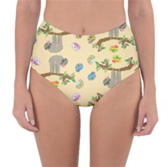 Sloth Neutral Color Cute Cartoon Reversible High-waist Bikini Bottoms by HermanTelo