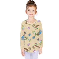 Sloth Neutral Color Cute Cartoon Kids  Long Sleeve Tee