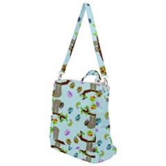 Sloth Aqua Blue Cute Cartoon Tile Green Crossbody Backpack