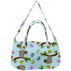 Sloth Aqua Blue Cute Cartoon Tile Green Removal Strap Handbag by HermanTelo