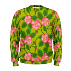 Roses Flowers Pattern Bud Pink Men s Sweatshirt