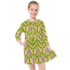 Texture Nature Erica Kids  Quarter Sleeve Shirt Dress by HermanTelo