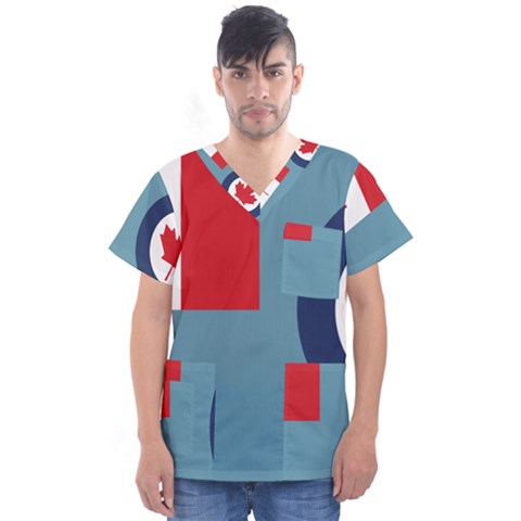 Air Force Ensign Of Canada Men s V-neck Scrub Top by abbeyz71