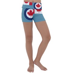 Air Force Ensign Of Canada Kids  Lightweight Velour Yoga Shorts by abbeyz71