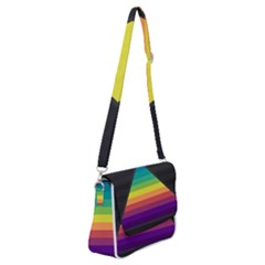 Background Rainbow Stripes Bright Shoulder Bag With Back Zipper
