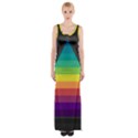 Background Rainbow Stripes Bright Maxi Thigh Split Dress View1