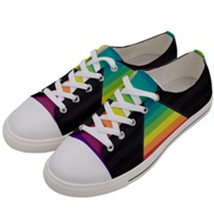 Background Rainbow Stripes Bright Women s Low Top Canvas Sneakers by Pakrebo