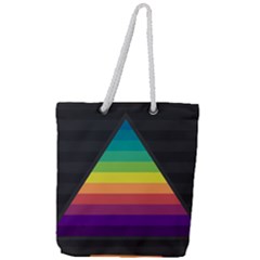 Background Rainbow Stripes Bright Full Print Rope Handle Tote (large) by Pakrebo