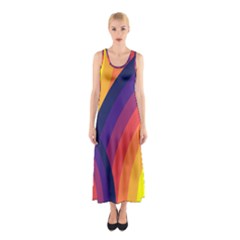 Background Rainbow Colors Colorful Sleeveless Maxi Dress by Pakrebo