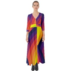 Background Rainbow Colors Colorful Button Up Boho Maxi Dress by Pakrebo