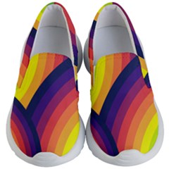 Background Rainbow Colors Colorful Kids  Lightweight Slip Ons by Pakrebo