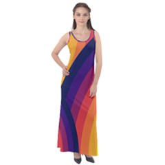 Background Rainbow Colors Colorful Sleeveless Velour Maxi Dress by Pakrebo