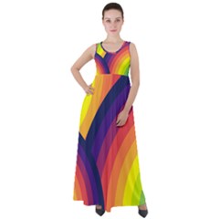 Background Rainbow Colors Colorful Empire Waist Velour Maxi Dress by Pakrebo