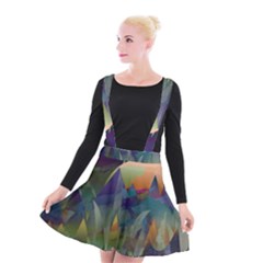 Mountains Abstract Mountain Range Suspender Skater Skirt