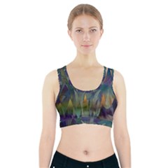 Mountains Abstract Mountain Range Sports Bra With Pocket