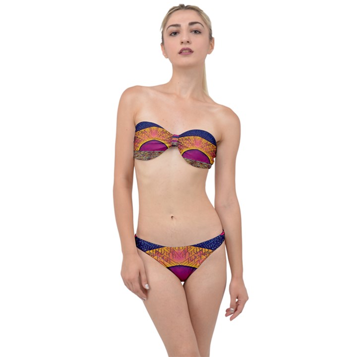 Abstract Sunrise Ocean Sunset Sky Classic Bandeau Bikini Set