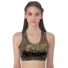 Flames Pattern Texture Gold Sports Bra by Pakrebo