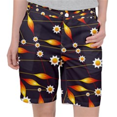 Flower Buds Floral Background Pocket Shorts by Pakrebo