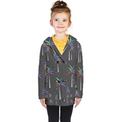 Background Flora Trees Palm Kids  Double Breasted Button Coat by Pakrebo