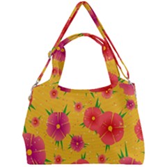 Background Flowers Floral Pattern Double Compartment Shoulder Bag by Pakrebo