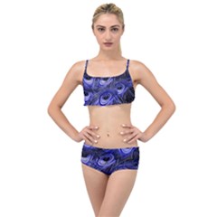 Peacock Feathers Color Plumage Layered Top Bikini Set by Pakrebo