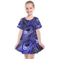 Peacock Feathers Color Plumage Kids  Smock Dress by Pakrebo