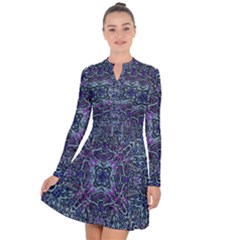 Pattern Fire Purple Repeating Long Sleeve Panel Dress by Pakrebo