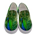 Peacock Peafowl Pattern Plumage Women s Canvas Slip Ons View1