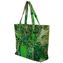 Peacock Peafowl Pattern Plumage Zip Up Canvas Bag by Pakrebo