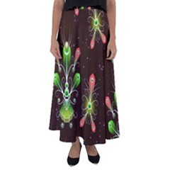 Background Non Seamless Pattern Flared Maxi Skirt