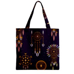 Background Non Seamless Pattern Zipper Grocery Tote Bag
