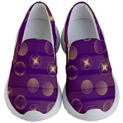 Background Purple Lines Decorative Kids  Lightweight Slip Ons by Pakrebo